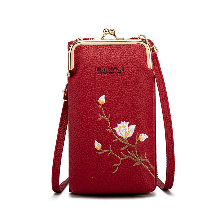 Skanto | Brodert kvinne crossbody lommebok