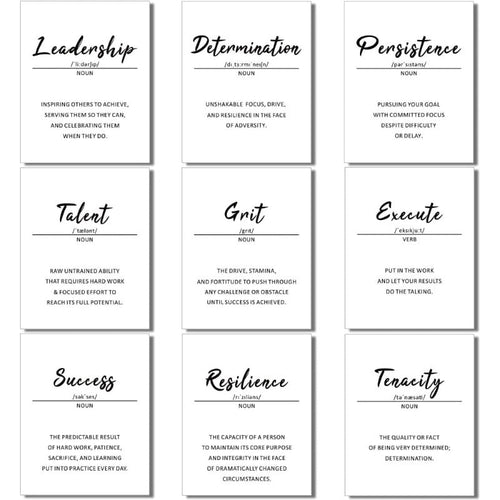 9 Piece Inspirational Phrases Wall Art | Skanto
