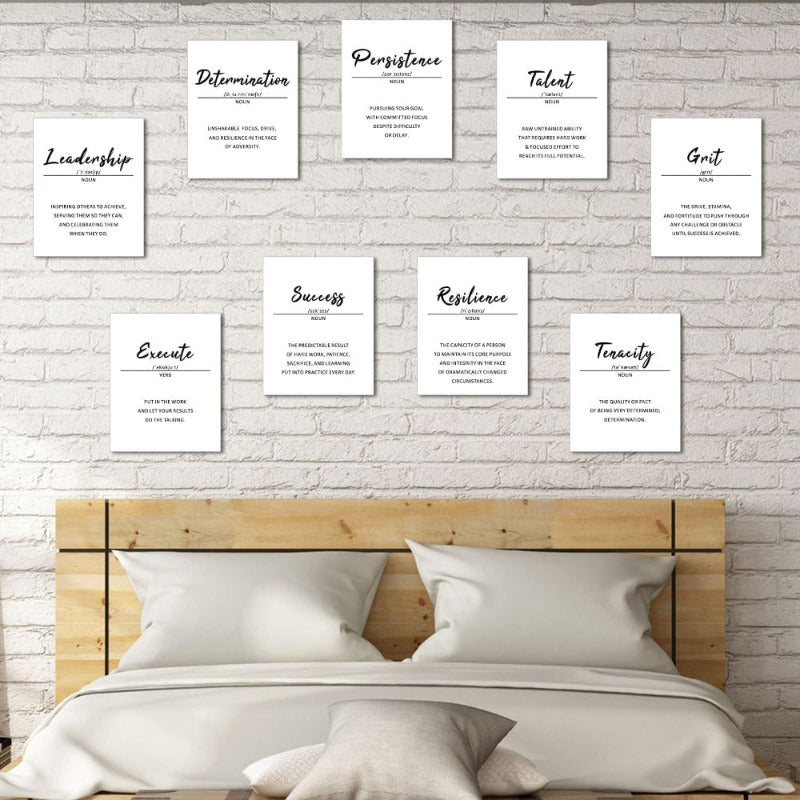 9 Piece Inspirational Phrases Wall Art | Skanto