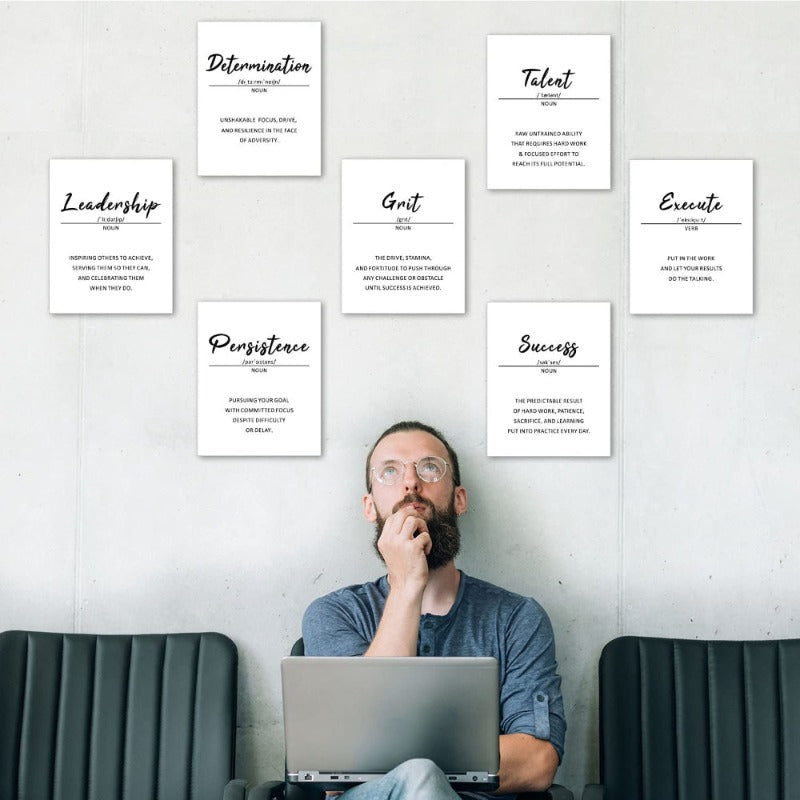 9 Piece Inspirational Phrases Wall Art | Skanto