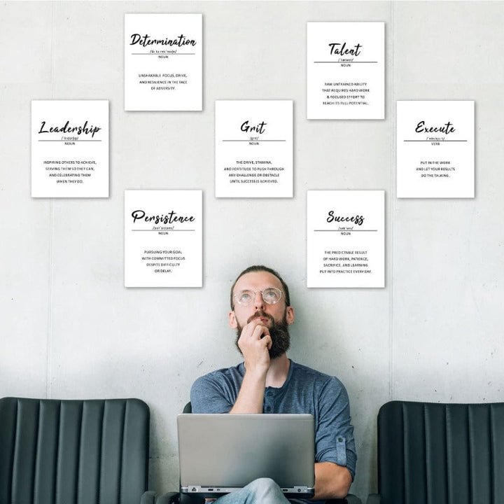9 Piece Inspirational Phrases Wall Art | Skanto