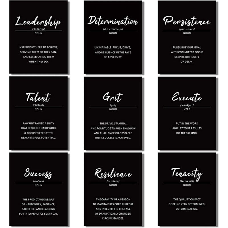 9 Piece Inspirational Phrases Wall Art | Skanto