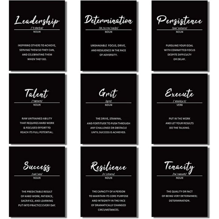 9 Piece Inspirational Phrases Wall Art | Skanto