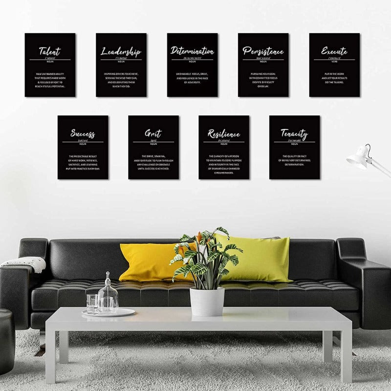 9 Piece Inspirational Phrases Wall Art | Skanto