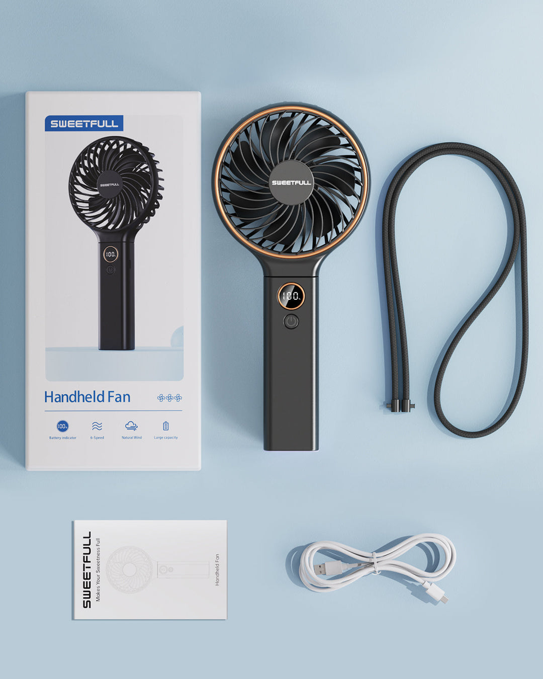 Håndholdt vifte, bærbar vifte 5000mAh | Skanto