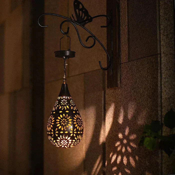 Skanto | Solcelledrevet og værbestandig hage lampe i blomsterdesign – For stilfull utendørs belysning