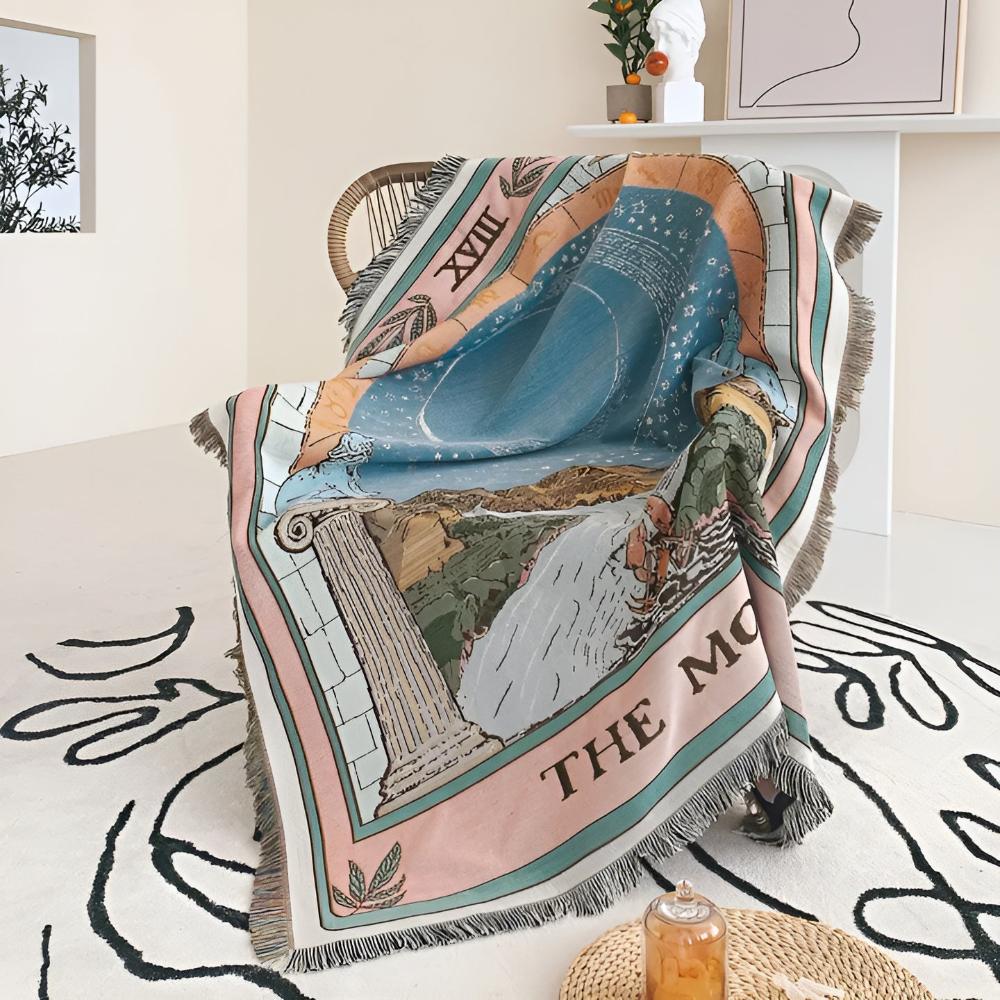 Skanto | Moon Tarot Tapestry Blanket