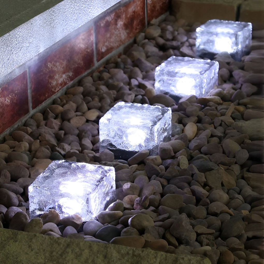 Square Creative Ice ock LED Vanntett Smarte Solenergi Utendørs Belysning
