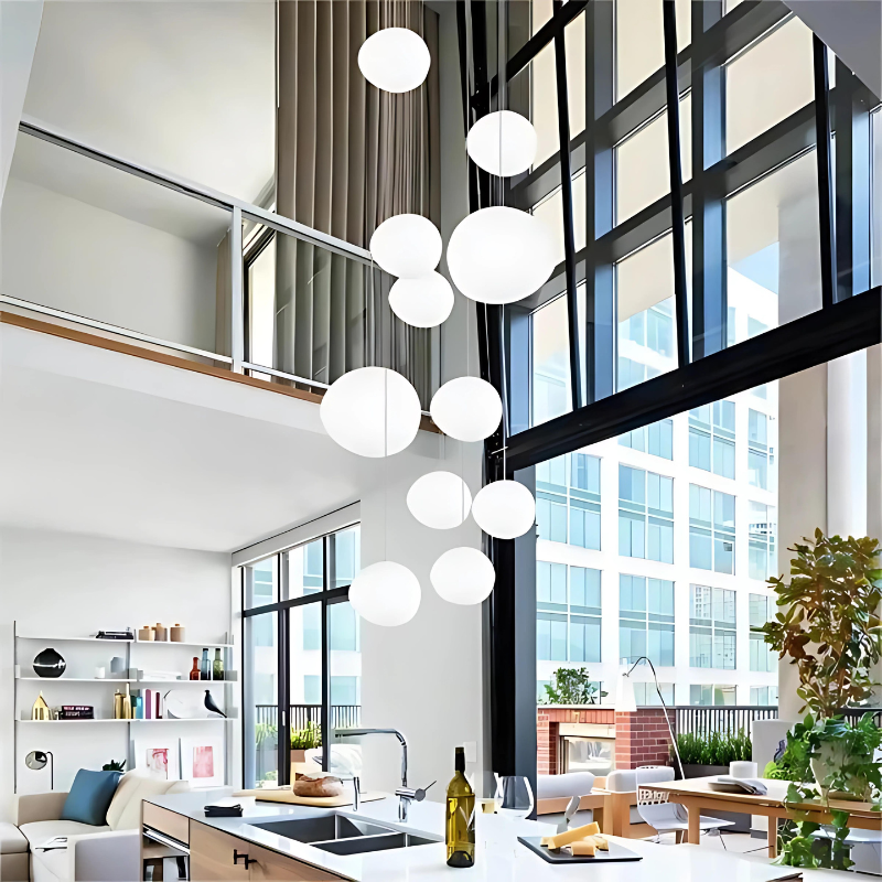 Skanto | GloStone | Elegant Glass Pebble Pendant Light