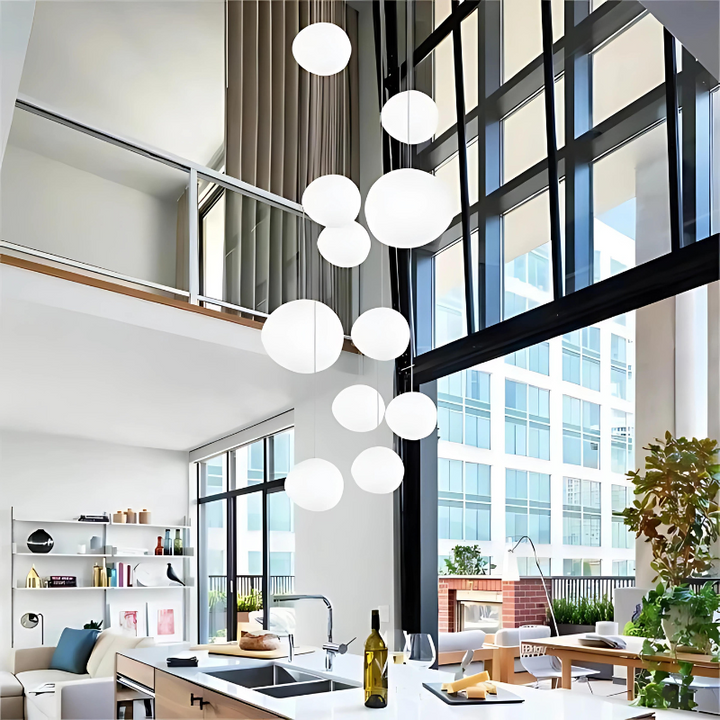 Skanto | GloStone | Elegant Glass Pebble Pendant Light
