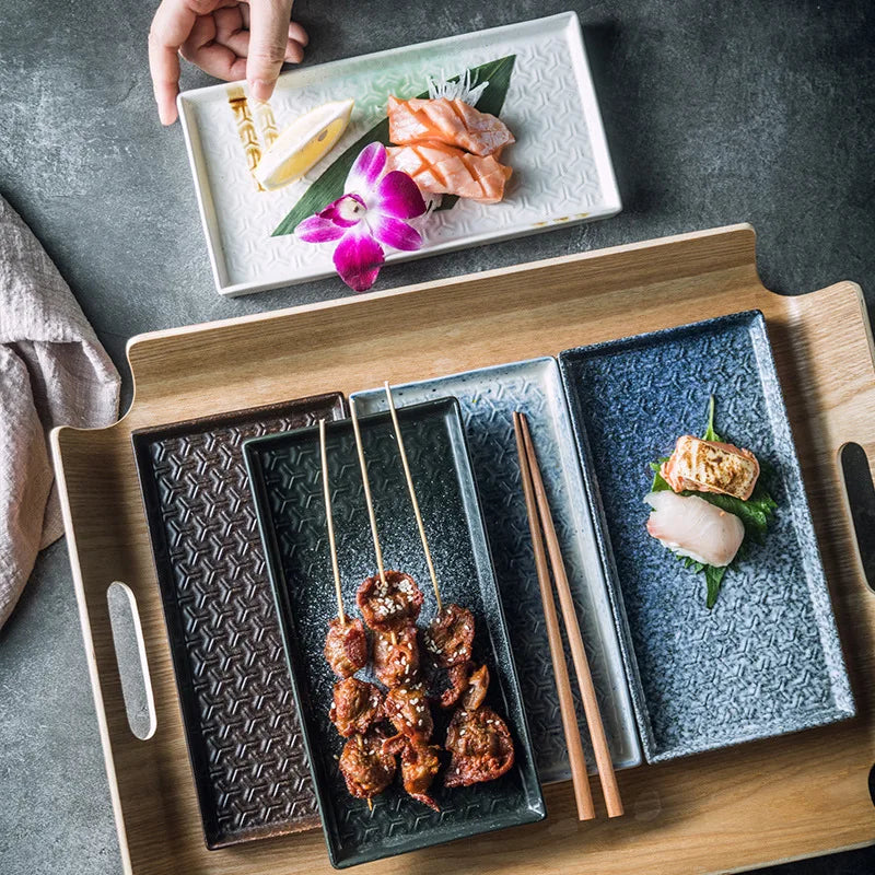9.5" Keramisk Rektangulær Grillplate Restaurant Sushi Plate | Skanto