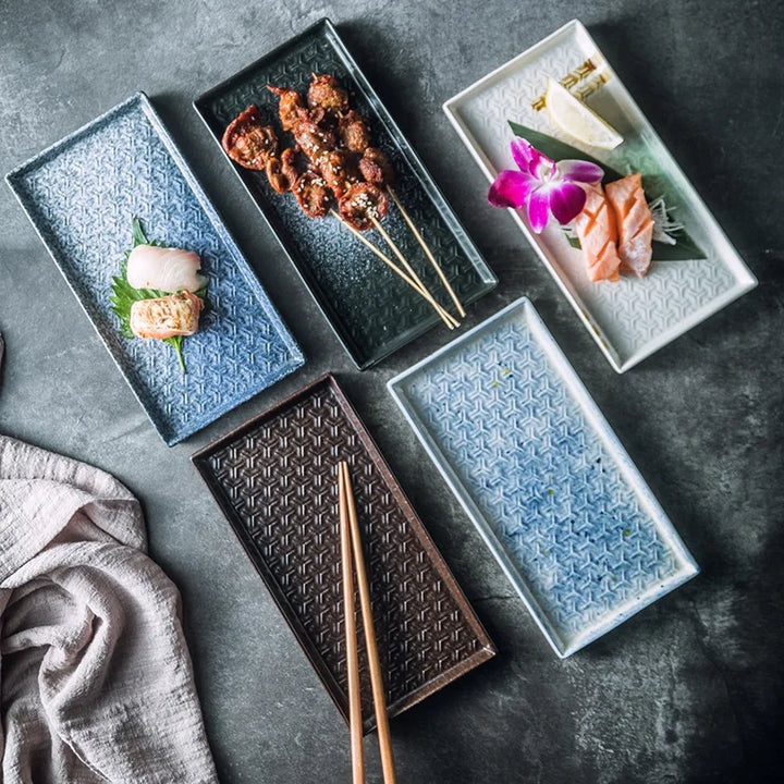 9.5" Keramisk Rektangulær Grillplate Restaurant Sushi Plate | Skanto