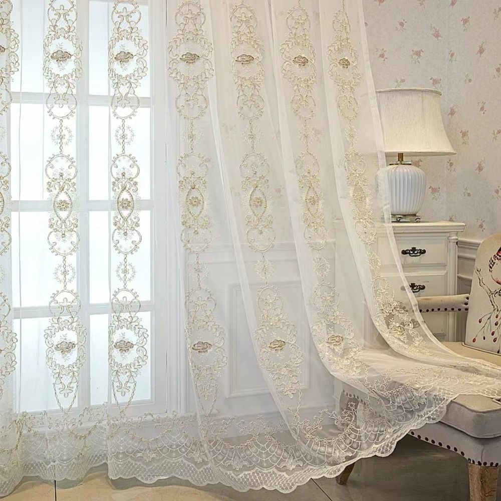 Skanto | Elyvia Brodert Klassisk Gjennomsiktig Blondergardin