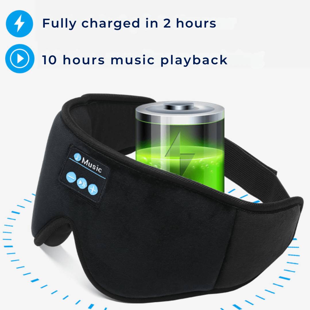 DreamSounds Bluetooth sovemaske med innebygde hodetelefoner | for reise - meditasjon - lysblokkering komfort Skanto