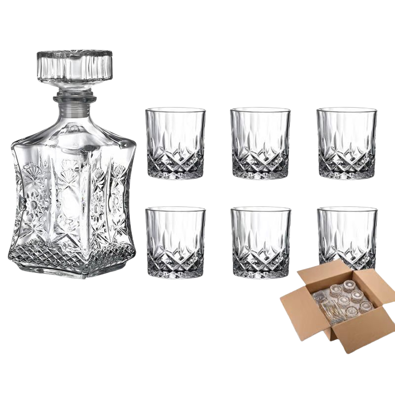 Skanto | RoyalPour - 7-delt whiskey dekanter gave sett