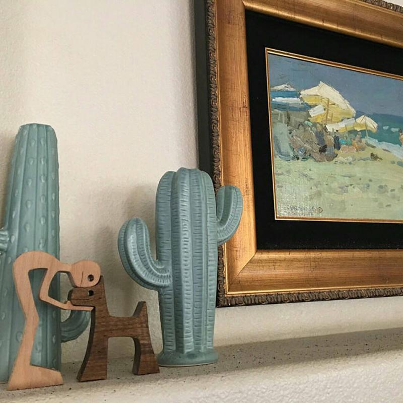 Pet Lover Gaver Tre Skulptur Familie & Valp Tre Håndverk Bord Ornamenter | Skanto