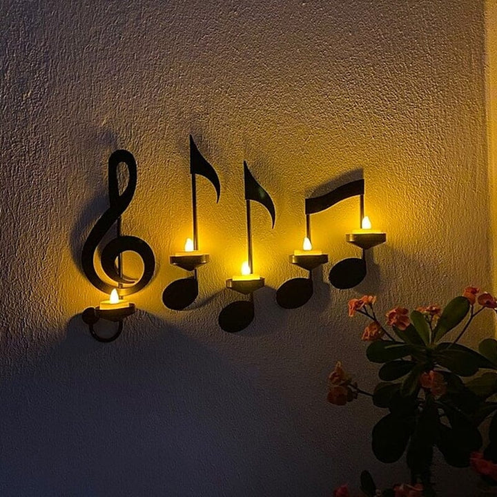 Skanto | Svart Musikknoter Vegglampe