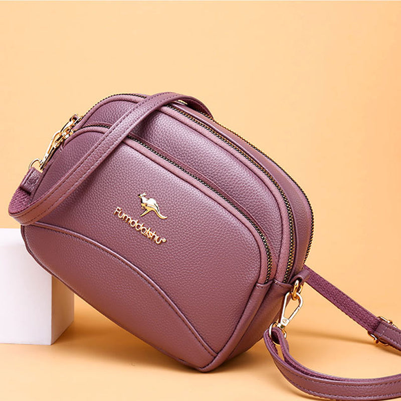 Skanto | Myk Lær Multi-Lomme Skulder Crossbody Bag