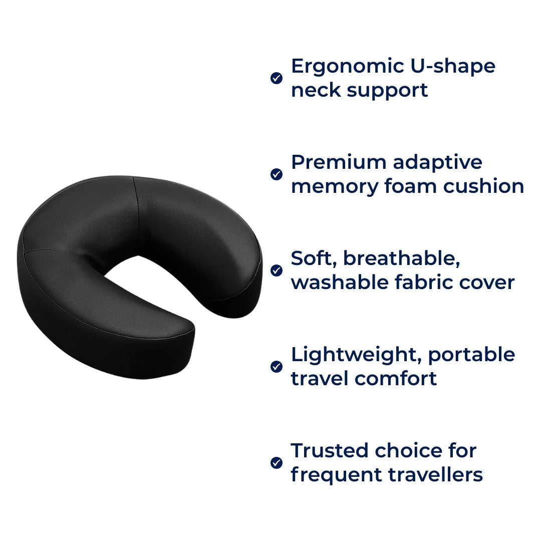 Nakkesmerter Lindring – Ergonomisk U-formet Støtte – Lett Komfort for Flyreiser & Lange Reiser Skanto