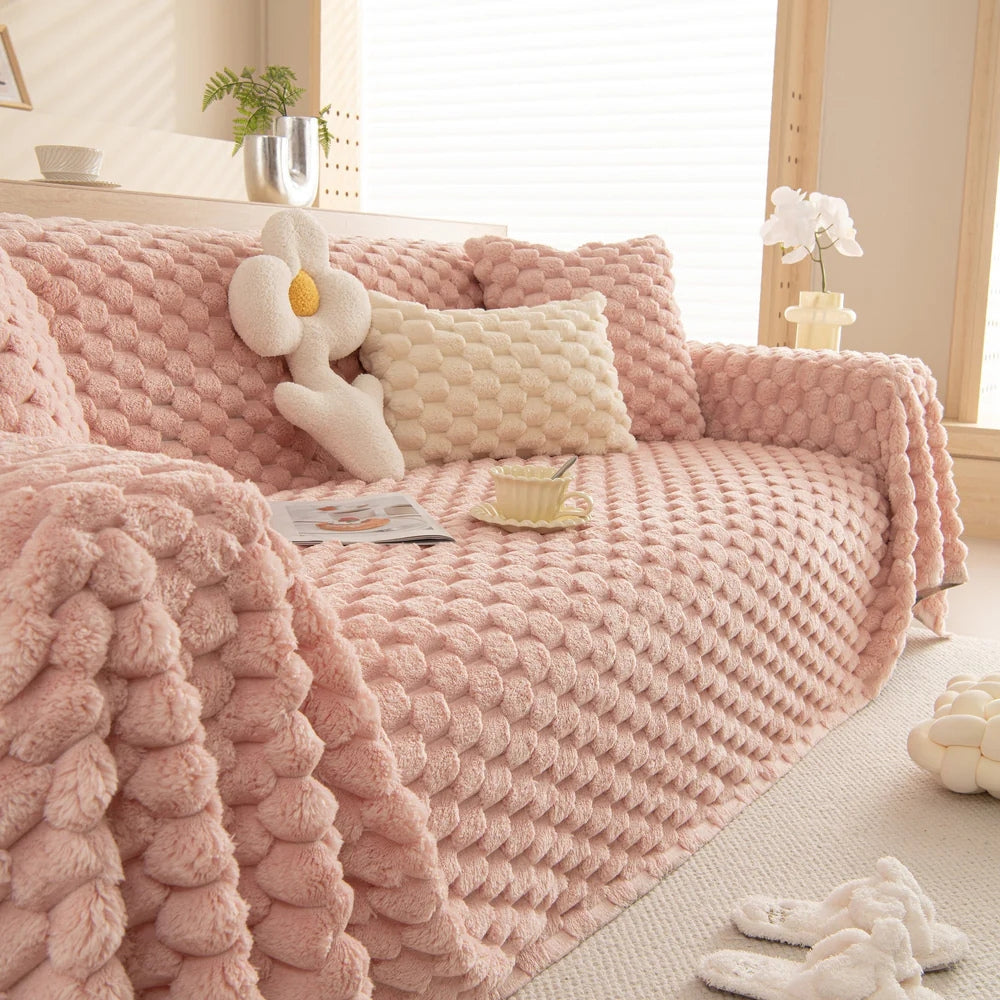 Skanto | Plysj Kanin Fusk Sofa Trekk