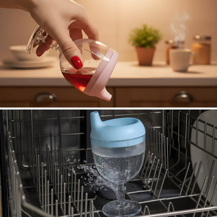 No-Spill Silikone – Easy-Grip Håndtak – Støtter Avvenning – Mess-Fri Drikking for Småbarn Skanto