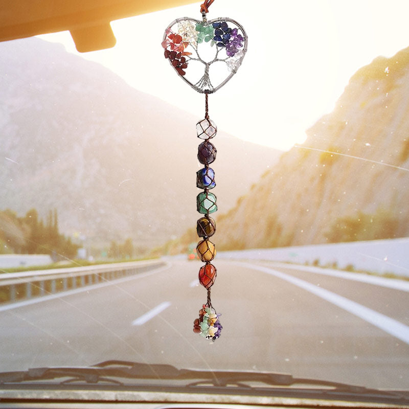 Skanto | 7 Chakra Stein Healing Crystal Livets Tre Dekorasjon