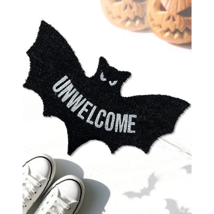 Skanto | UNWELCOME Halloween Flagermus Dørmatte – Skummel Dekorativ Entrématte for Veranda, Patio, eller Innendørs Bruk