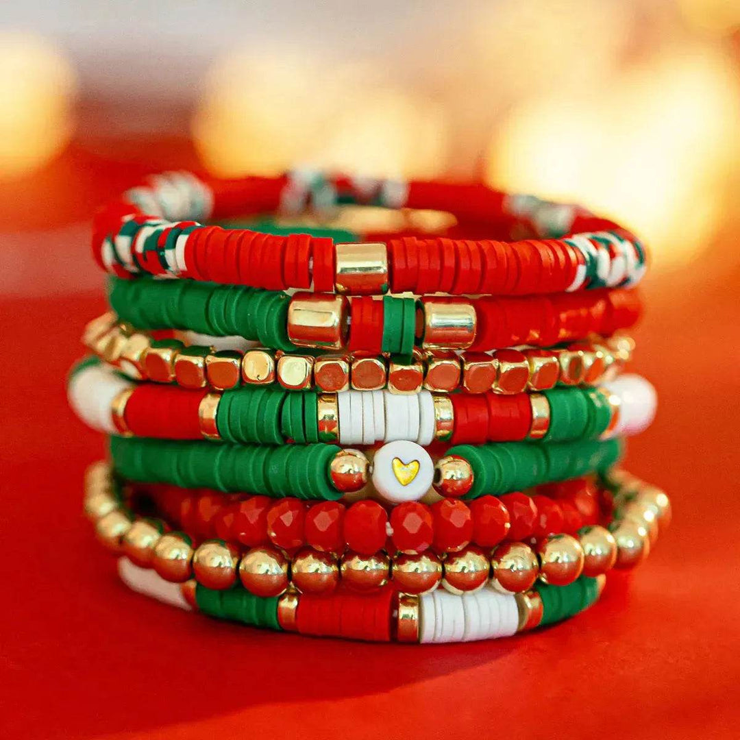 Skanto | Jule Polymer Leire Farge Armbåndsett Xmas gaveidé