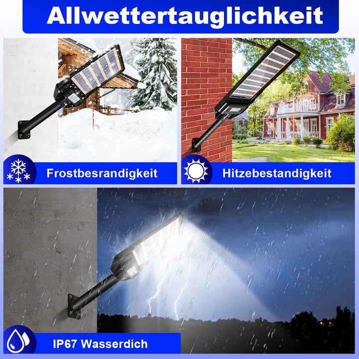 Solcellelampe gatebelysning med bevegelsessensor 300W/400W | Skanto