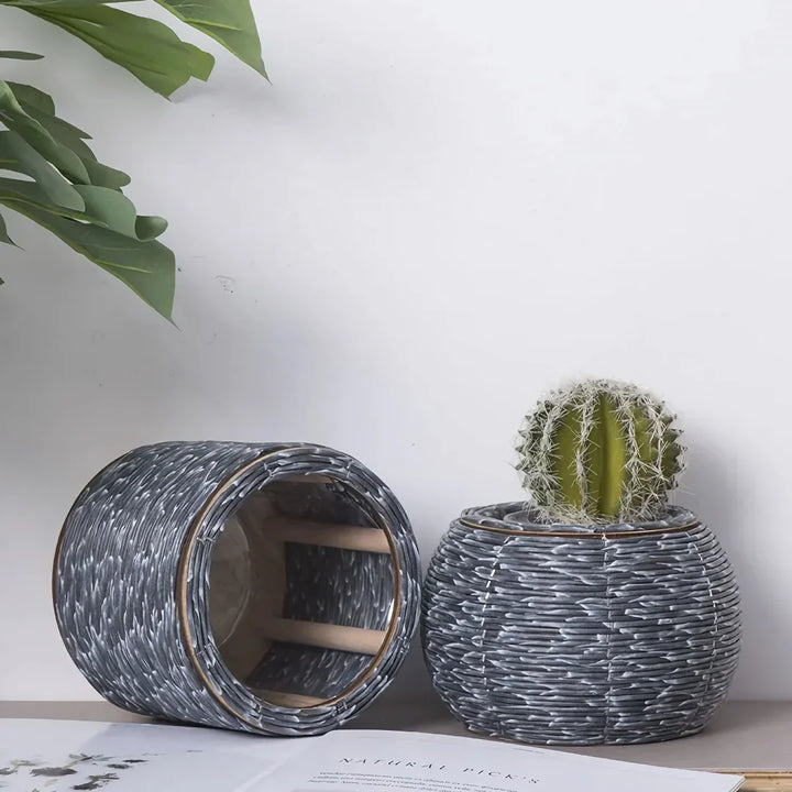 Skanto | Nordisk Håndvevd Imitaasjon Rattan Blomsterpotte