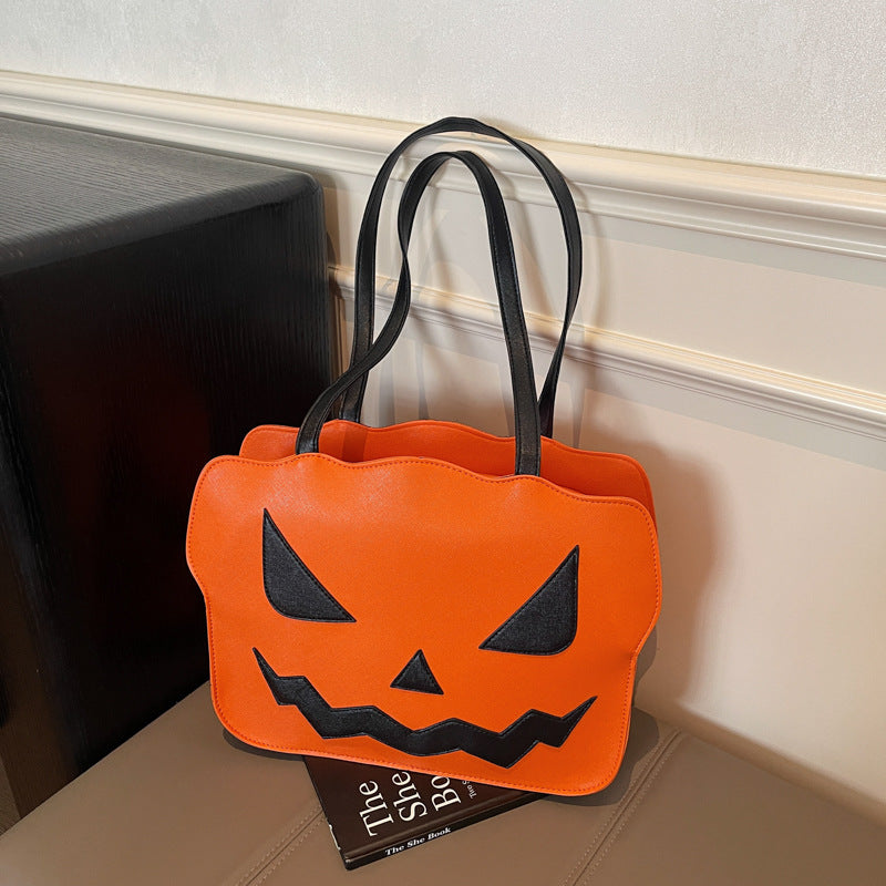 Skanto | Halloween Messenger Bag – Skulderveske i svart og oransje skummelt stil