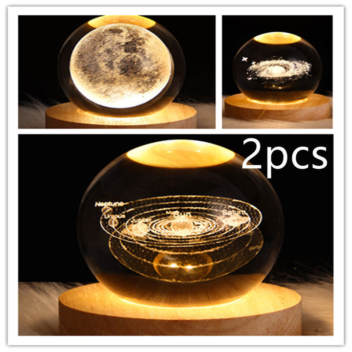 3D Galaxy Crystal Ball LED Nattlys | Skanto