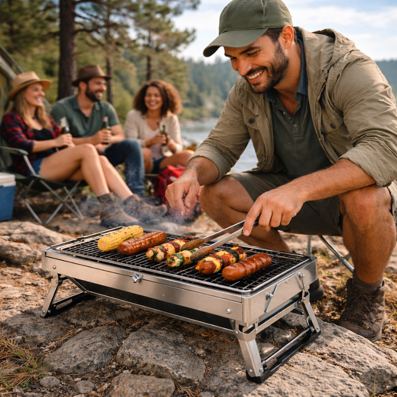 Bærbar kompakt grill for reise | Skanto
