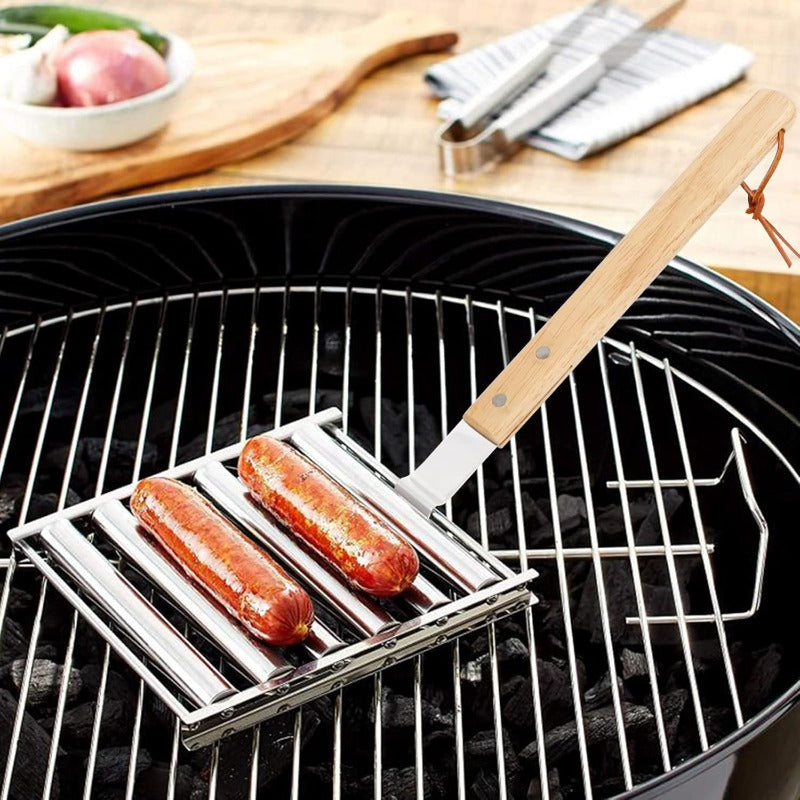 Roterende Pølsegrillstativ med Detachable Trehåndtak Skanto