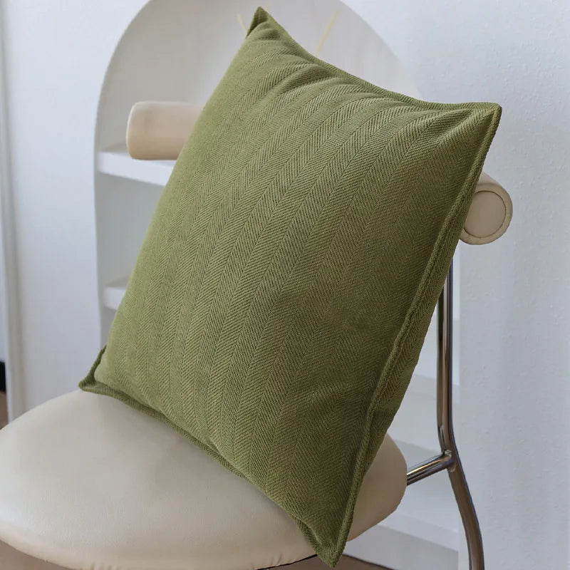 Skanto | Lett luksus kremgrønn putetrekk 45x45cm – Dekorativ jacquard putetrekk