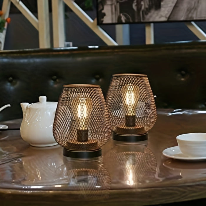 Skanto | AuroraMesh Bordlampe Sett – Industriell Stil med Varm Ambient Belysning