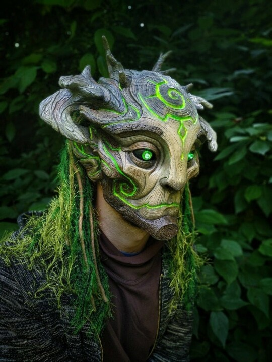 Skanto | Grønn Mann Skogånd Maske Kostyme Tilbehør Masker