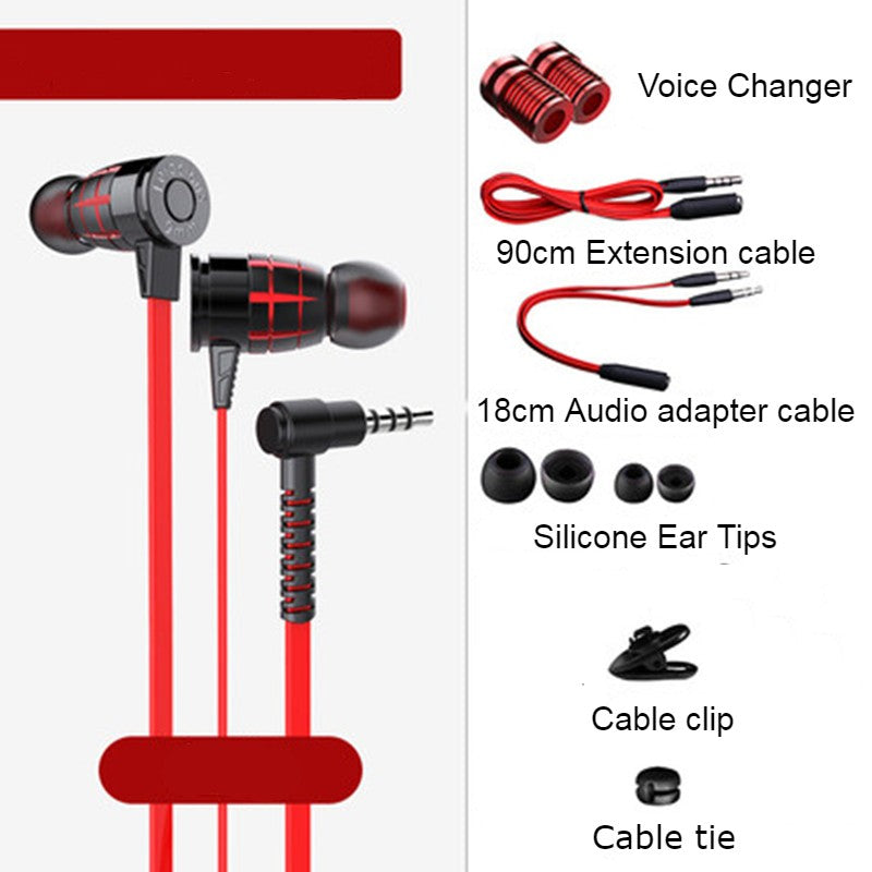 Skanto | In-Ear Kablede Ørepropper med Mikrofon, Utvidet 3,5mm Y-Deler, 2 Stemmeendrere og Forlengerkabel for PC, Laptoper, Spill og Nettmøter
