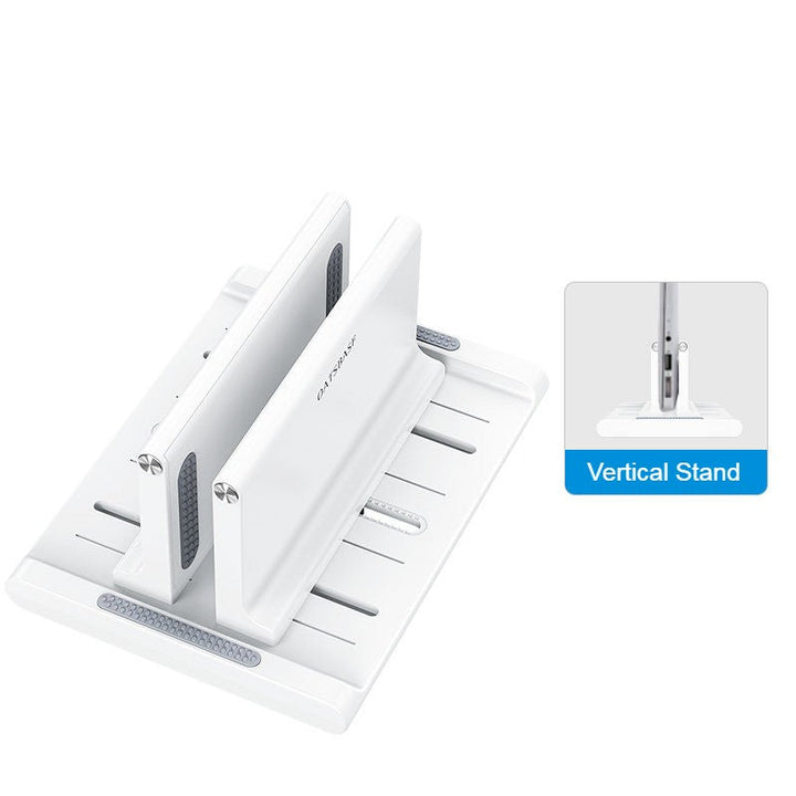 Skanto | Vertikal Laptop Stativ, med Ekstra Telefon/Tablet Holder, for Hjem & Kontor