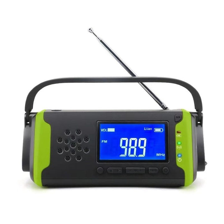 Skanto | Oppladbar Håndsveiv Nødradio, med LED-lommelykt, SOS-alarm, 4000mAh Powerbank, for fotturer, camping