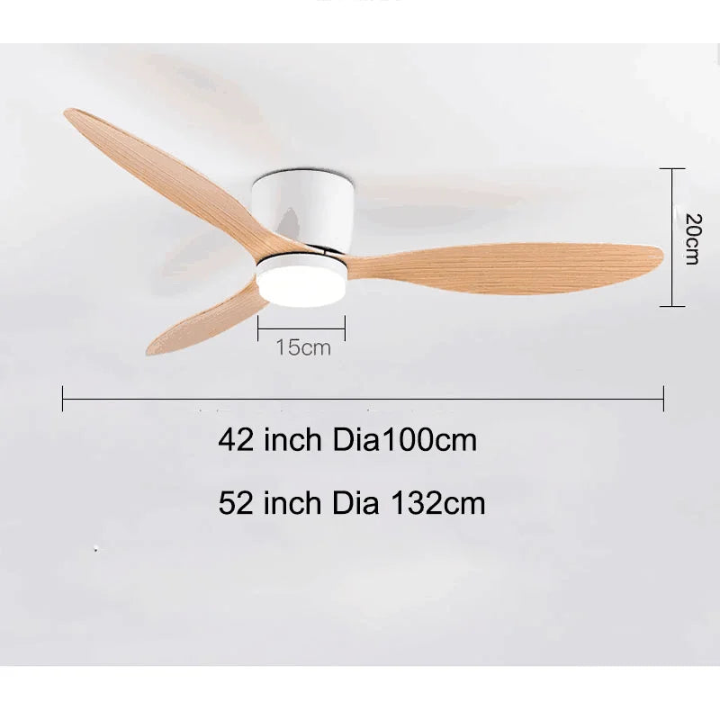 42/52 Tommers Takvifter med LED Lys - 3 Farger, 6 Hastigheter DC Motor, Fjernkontroll, Lave Gulvdekorative Vifter med Belysning | Skanto