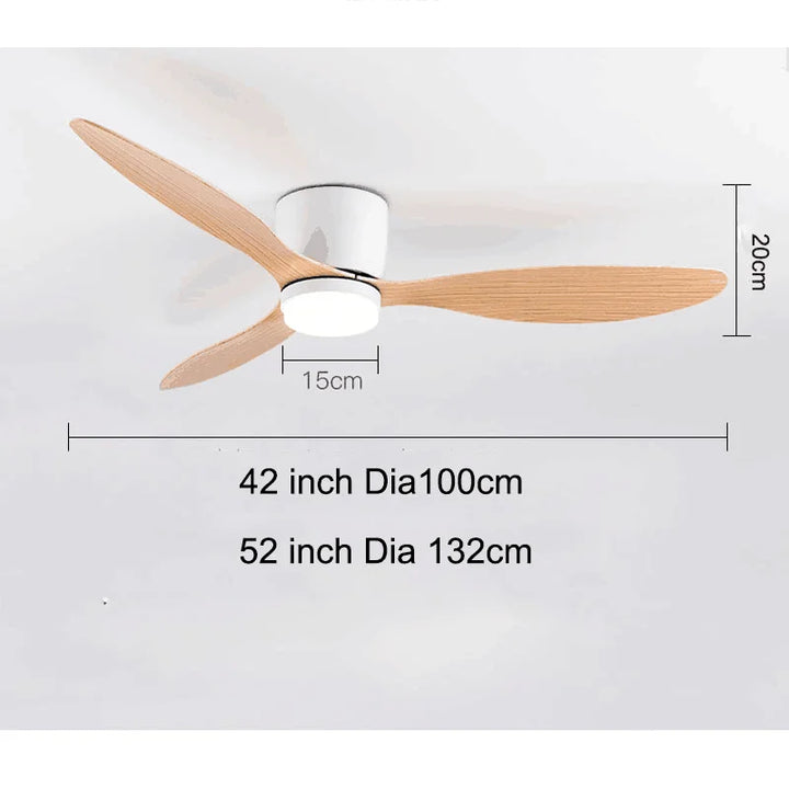 42/52 Tommers Takvifter med LED Lys - 3 Farger, 6 Hastigheter DC Motor, Fjernkontroll, Lave Gulvdekorative Vifter med Belysning | Skanto