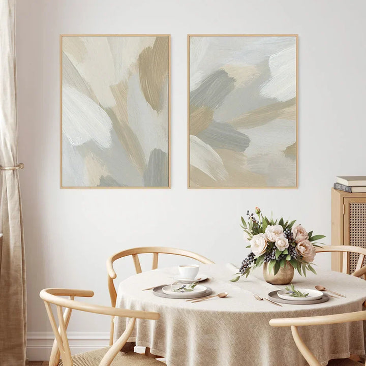 Nøytrale Farger Abstrakt Tykk Pensel Maleri Veggkunst Fin Kunst Lerret Utskrifter Plakater Bilder For Moderne Stue Soverom Kunst Dekor | Skanto
