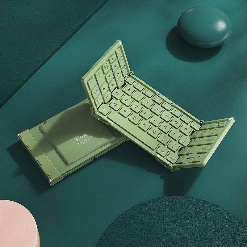 Skanto | Sammenleggbar Oppladbar Trådløs Tastatur med Lærveske, for Android Windows iOS Nettbrett & Laptop