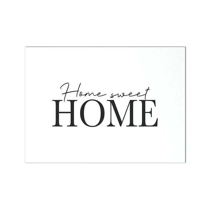 Home Sweet Home Svart Hvit Sitater Plakater Veggkunst Fine Art Lerret Utskrifter Minimalistisk Nordisk Bilder For Enkel Stueinredning | Skanto