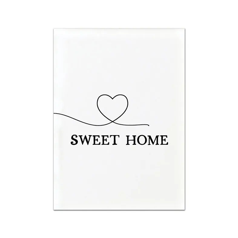 Home Sweet Home Svart Hvit Sitater Plakater Veggkunst Fine Art Lerret Utskrifter Minimalistisk Nordisk Bilder For Enkel Stueinredning | Skanto