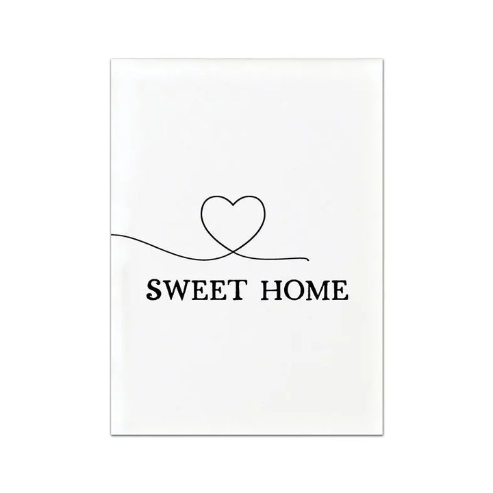 Home Sweet Home Svart Hvit Sitater Plakater Veggkunst Fine Art Lerret Utskrifter Minimalistisk Nordisk Bilder For Enkel Stueinredning | Skanto