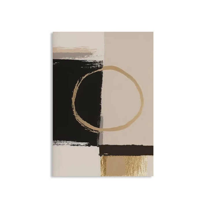 Svart Beige Gylden Fargeblokk Abstrakt Veggkunst Kunstneriske Lerretsutskrifter Moderne Bilder For Stue Soverom Samtidsinteriør Dekor | Skanto