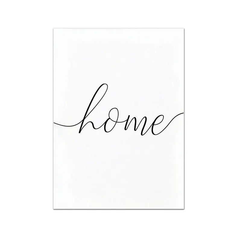 Home Sweet Home Svart Hvit Sitater Plakater Veggkunst Fine Art Lerret Utskrifter Minimalistisk Nordisk Bilder For Enkel Stueinredning | Skanto