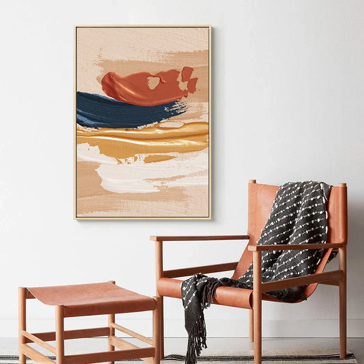 Moderne abstrakt bold penselstrøk fargefusjon veggkunst fine art lerretstrykk fargerike bilder for stue | Skanto